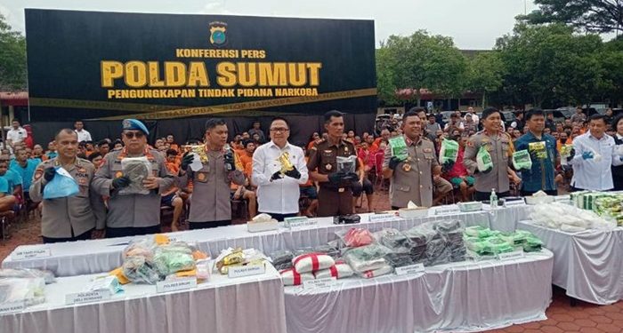 Polda Sumut Beserta Jajarannya Berhasil Sikat Ratusan Kasus Narkoba dalam Seminggu