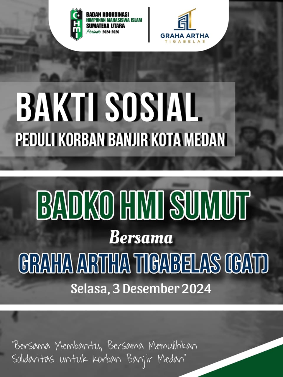 Badko HMI Sumut dan Graha Artha Tiga Belas Kolaborasi Jalankan Misi Kemanusiaan